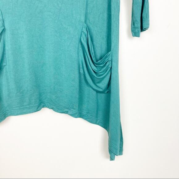 LOGO Lori Goldstein Green 3/4 Tunic Pocket Shirt Sz S - Picture 2 of 6